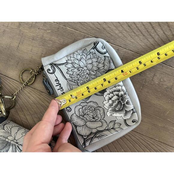 Anuschka 100% Genuine Leather Hand-Painted Hobo Shoulder Purse with Coin Pouch - Picture 12 of 15